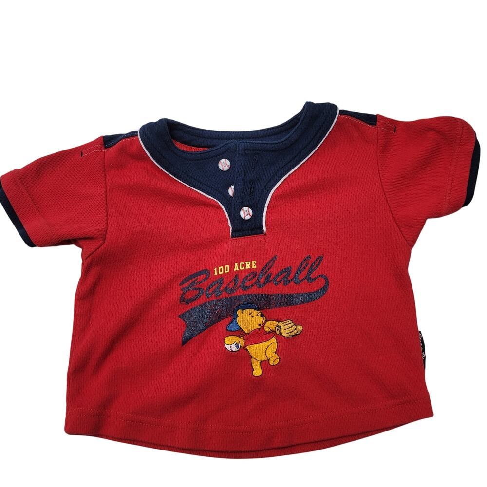 Vintage Disney Winnie the Pooh baseball jersey shirt 24 Months red
